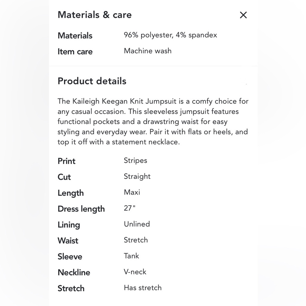 Kaileigh Blue and White Striped Jumpsuit - Picture 3 of 3